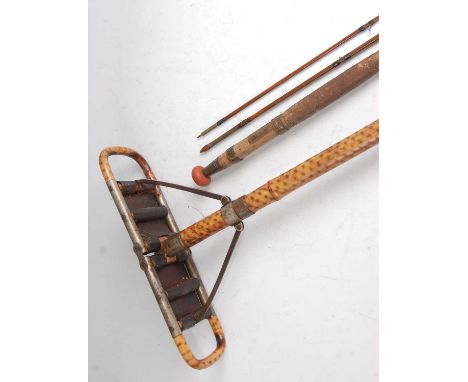 A C. Farlow &amp; Co 10' 3 piece fishing rod, together with an Edwardian bamboo shooting stick. (2)