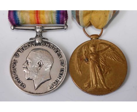A WW I British War and Victory duo, naming 20525 PTE. H. ALLEN. W. YORK R. (2)