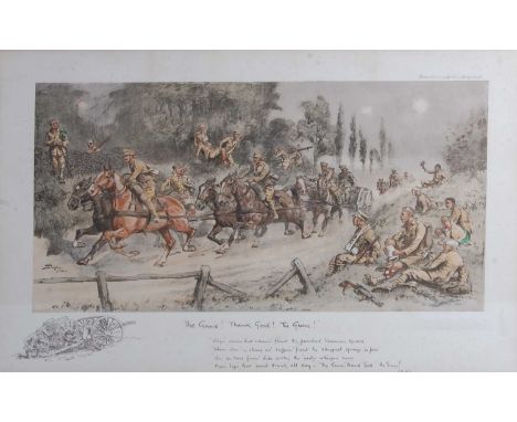 Charles "Snaffles" Johnson Payne, (1884-1967), The Guns! Thank God! The Guns, coloured lithograph, Published Feb, !st, 1915, 