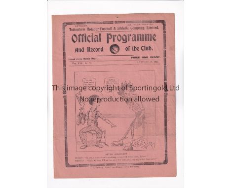 TOTTENHAM HOTSPUR        Programme for the home League match v Newcastle United 19/1/1924, slightly creased.     Generally go