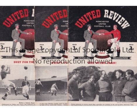 MANCHESTER UNITED   Complete season of 24 first team home programmes for season 1950/1 including 21 League and 3 FA Cup v Old