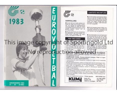 MANCHESTER UNITED / TOTTENHAM HOTSPUR      Programme and single sheet latest news insert for the Youth Tournament, Eurovoetba