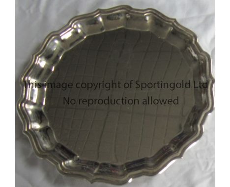 CELTIC V MANCHESTER UNITED 1995 / PAUL McSTAY TESTIMONIAL    Chrome plated salver, presented at the match at Celtic Park 12/1