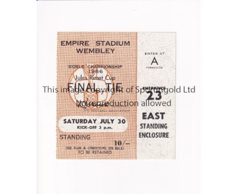 1966 WORLD CUP FINAL Ticket for England v West Germany 30/7/1966. Good