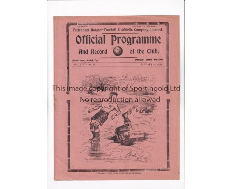 TOTTENHAM HOTSPUR V CHELSEA 1935       Programme for the League match at Tottenham 30/1/1935, very slightly creased.        G