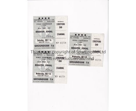 1966 WORLD CUP       Season ticket wallet and all 3 tickets at Manchester United / Old Trafford: 13/7 Portugal v Hungary, 16/