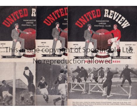 MANCHESTER UNITED   Complete season of 24 first team home programmes for season 1951/2 including 21 League, 1 FA Cup v Hull (