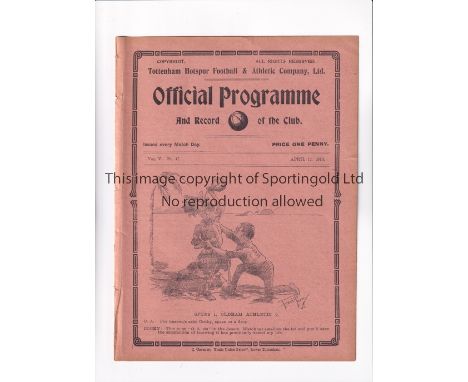 TOTTENHAM HOTSPUR      Joint issue programme for the home South Eastern League match v Brentford and Middlesex Schools Shield
