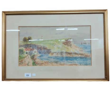 A.DURHAM - WATERCOLOUR -  SEASCAPE 42cm x 23cm