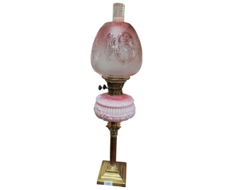 VICTORIAN OIL LAMP RUBY SHADE