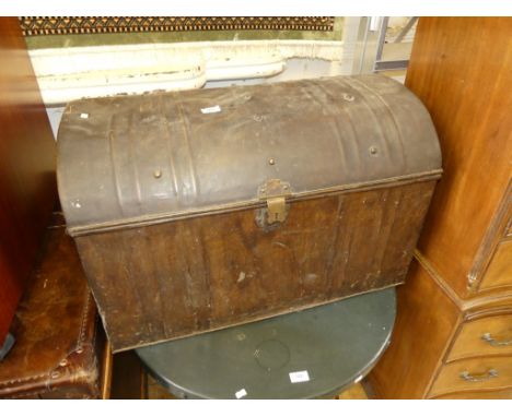 A Vintage metal dome topped trunk