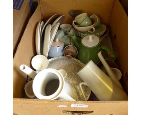 A box of various mixed Poole pottery tea and dinner wares 