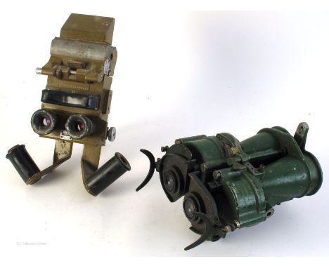 WWII and Cold War gunsight and tank periscope. A Ross of London, 7 x 50 Binocular Gunsight, patt number G352P, number 112523,