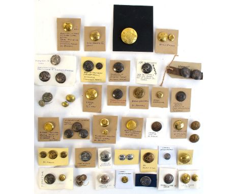 Collection of royal and noble households' livery buttons (50+) A large gilt Royal Hanoverian postillion's coat button by Oben