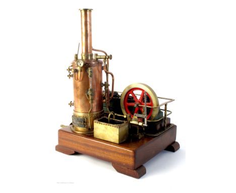 Live Steam Plant, comprising of large vertical copper tubed boiler, with sight glass, steam gauge, safety and take off points