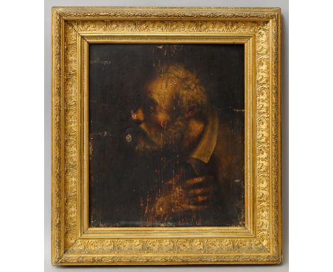 Italian School 18th century- Portrait of an old man; oil on panel, 46x38.5cm  CONDITION REPORT: In a gilded composition frame