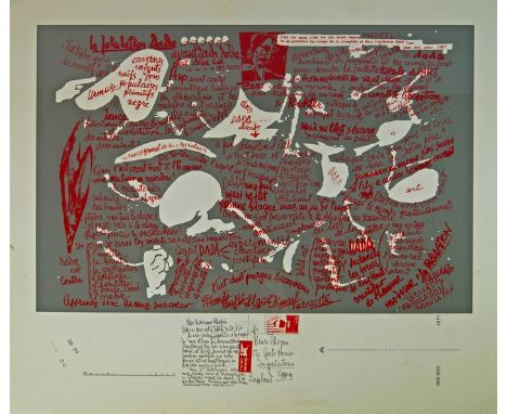 Marcel Janco, Israeli 1895-1984- "Fabulation Dada", publ Review Ou, Cinquième Saison, no. 38-39, 1971; lithograph, printed in