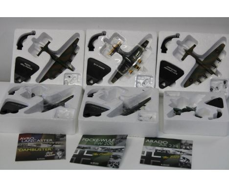 Six boxed Atlas die-cast WW2 aeroplanes 