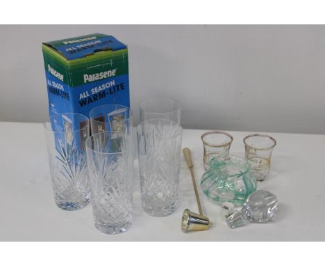 A box of cut glass &amp; misc items 