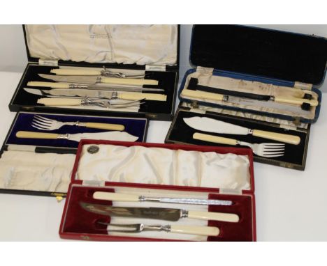 A large selection of vintage cased cutlery 