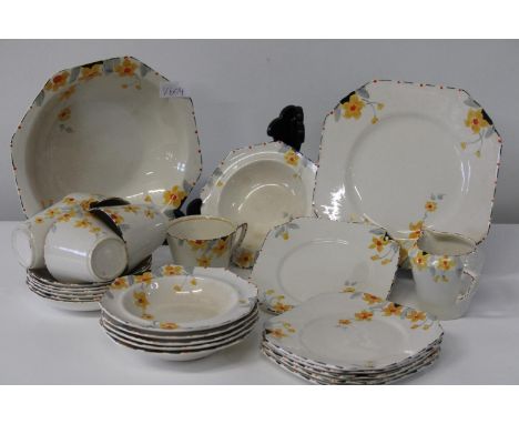 A vintage Art Deco period ceramic tea service