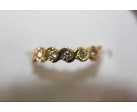 A 9ct gold white stone half eternity ring size N 1/4 