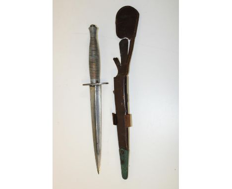 A mid WW2 Fairbank Sykes pattern 3 Commando knife with No 4 stamped to the pommel &amp; 8 stamped to the base of the grip wit