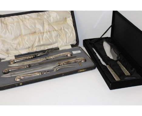 Two boxed sets of vintage cutlery etc 