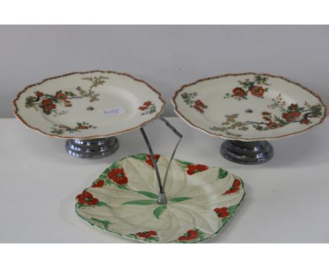 Three vintage ceramic cake stands 