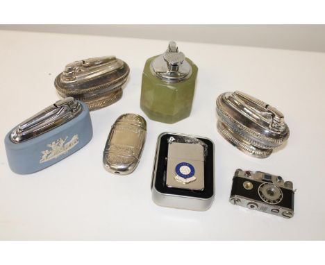 A collection of vintage table lighters Ronson etc &amp; other items 