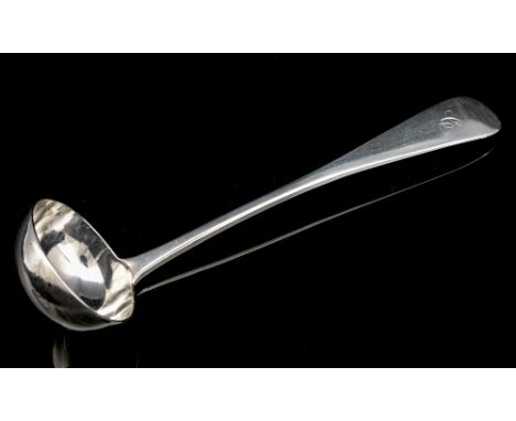 A William IV Scottish provincial silver toddy ladle, Old English pattern, with engraved script initial, hall-marked to the fi