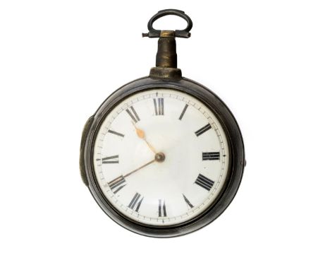 R.P. Cramber of London, a George III silver pair cased pocket watch, 5cm enamel dial with Roman numerals, fusee movement No.1