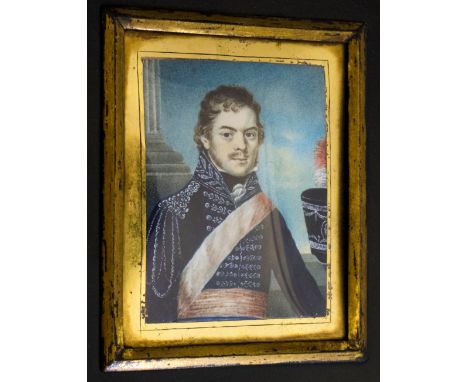 A portrait miniature of Colonel George Elsom, (1789-1819), Commissioning General to Columbia Army under Simon Bolivar, died a