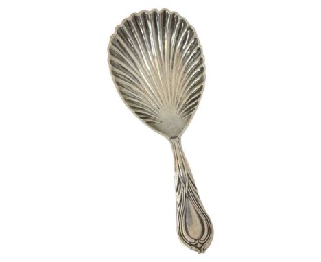 Caddy Spoon. Marked 'L'Scalloped bowlNo issues