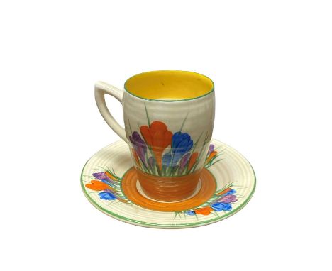 A Clarice Cliff Lynton Coffee Cup and Saucer in Autumn CrocusQty: 2
