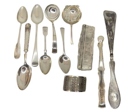 Mixed Lot of Silver Cutlery. To Include Napkin Ring, Silver Comb, etc.assorted sizes 