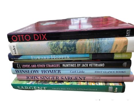 Seven Art Books Relating to Otto Dix, Sisley, Edward Hopper, Jack Vettriano, Winslow Homer and John Singer Sargent (2)Qty: 7
