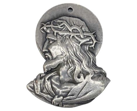 Russian Silver Portrait of Jesus Pendant, 21g. Moscow c1880.4.5cm long 3.5cm wide Good condition.