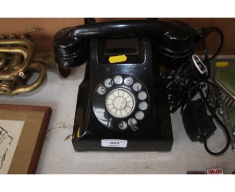 A rotary dial telephone