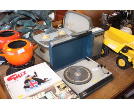 A Phillips record player together with a reel to reel 
