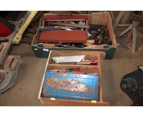 Two boxes of various tools