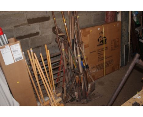 A large quantity of gardening tools