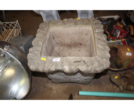 A concrete planter