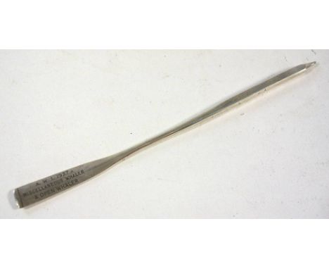 A silver plated and enamel cake slice for the Melbourne Steamship company MV 'Duntroon': the lozenge shaped blade with foul a