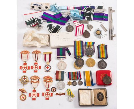 Two WWI Pairs: one to '60043 Pte. G Ablaut Welsh R', the other to '30802Pte. J E Thompson Suff R', together with a 1914-18 Wa