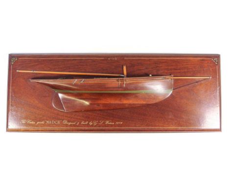 A half-block model of the cutter yacht 'Madge', designed and built by G L Watson 1879 modelled by Peter Ward, Poole: laminate