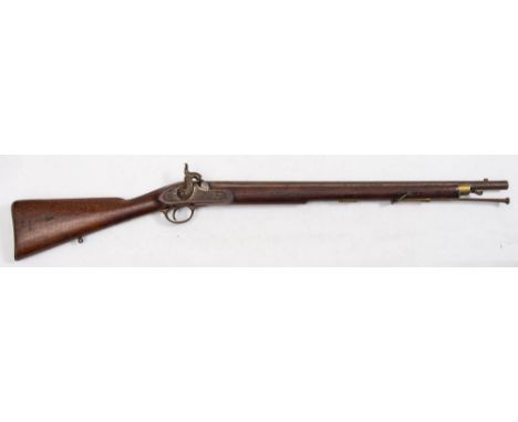 A Victorian percussion cap  carbine by Tower, London:, the 26 3/4 inch barrel with proof marks to breech, the plain sidelock 