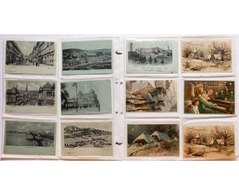 A collection of Edwardian 'hold to light' postcards:, comprising twenty-one cards by WH, Berlin, two 'Zeppelin Series'  cards