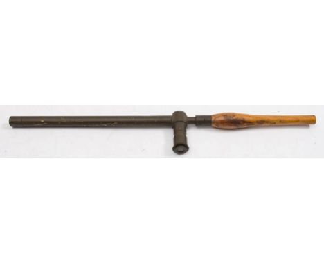A WWI Mk.IX  periscope by R J Beck Ltd, No 30053: the green shaft with wooden shaped handle, stamped as per title to body, 59