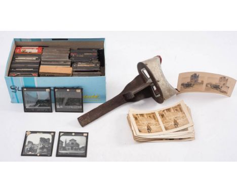 Newton &amp; Co and others. A collection of 3 inch diapositive magic lantern slides: mostly topographical, together with a Ho